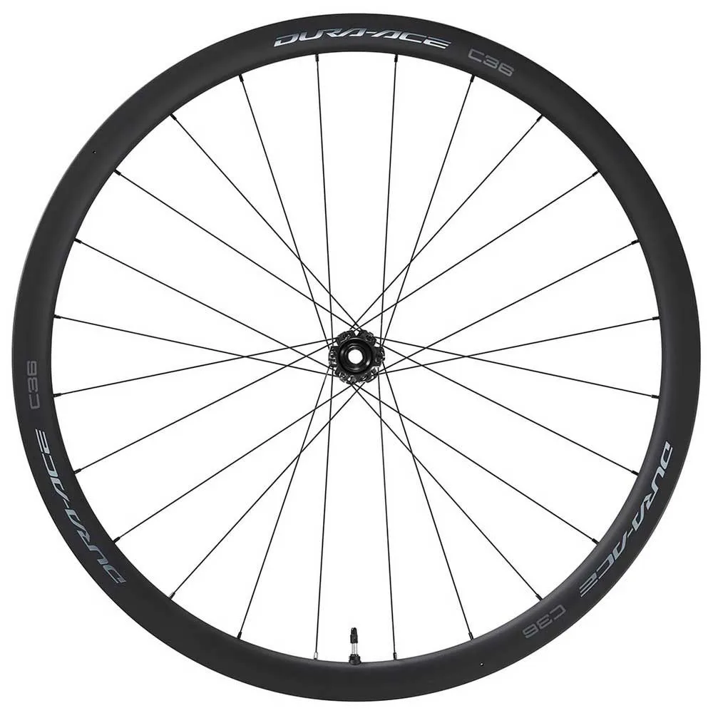 Shimano Dura Ace R9270 C36 Cl Disc Carbon Tubular Framhjul För Landsvägscykel, Black, 12 x 100mm