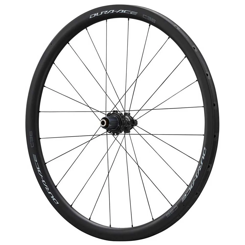 Shimano Dura Ace R9270 C36 Cl Disc Carbon Tubular Landsvägscykelns Bakhjul, Black, 12 x 142mm, Shimano/Sram HG Shimano Dura Ace R9270 C36 Cl Disc Carbon Tubular Landsvägscykelns Bakhjul, Black, 12 x 142mm, Shimano/Sram HG
