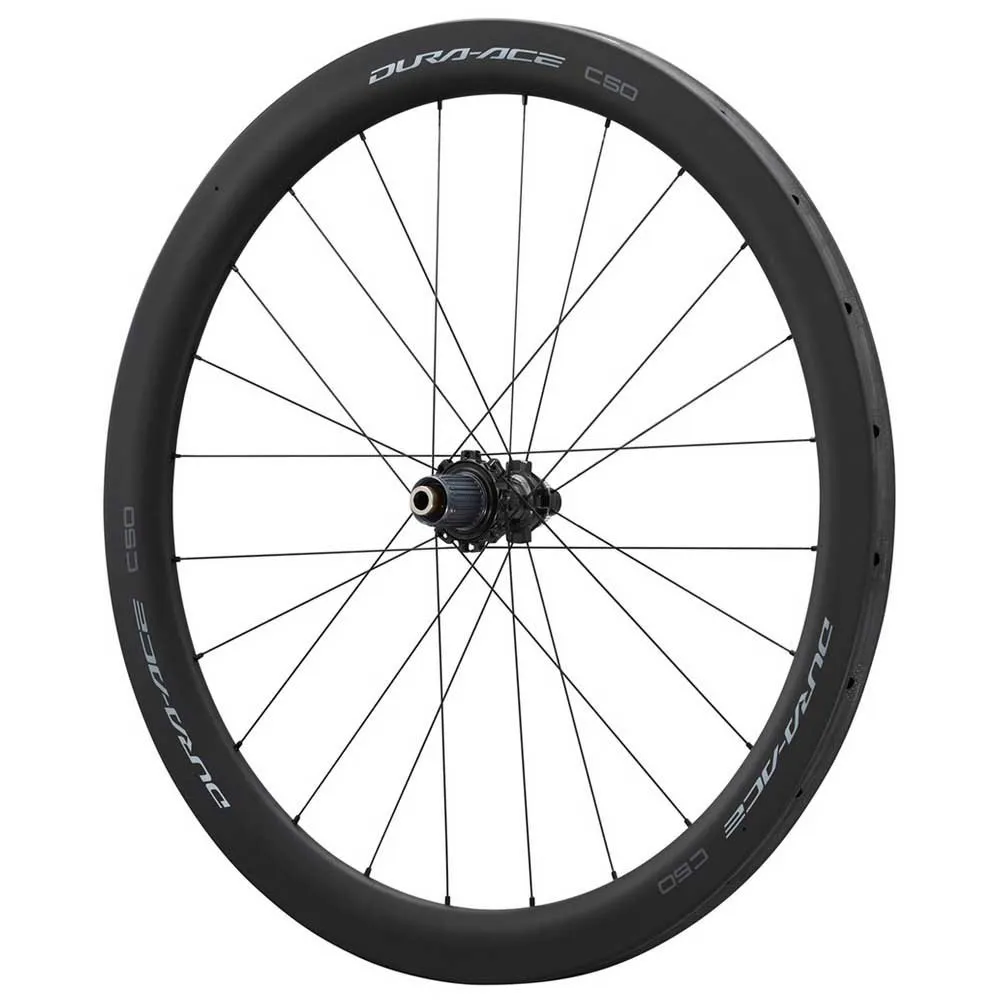Shimano Dura Ace R9270 C50 Cl Disc Carbon Tubular Landsvägscykelns Bakhjul, Black, 12 x 142mm, Shimano/Sram HG