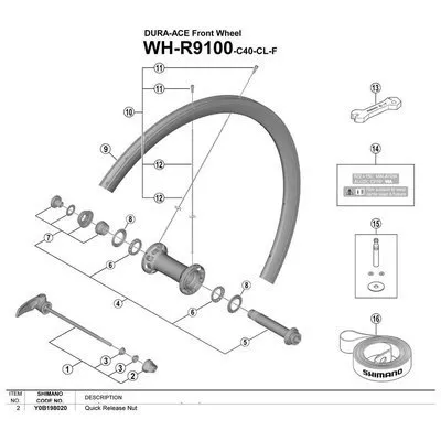 Shimano Dura Ace Wh-r9100 Framhjulsaxel, Silver, One Size Shimano Dura Ace Wh-r9100 Framhjulsaxel, Silver, One Size