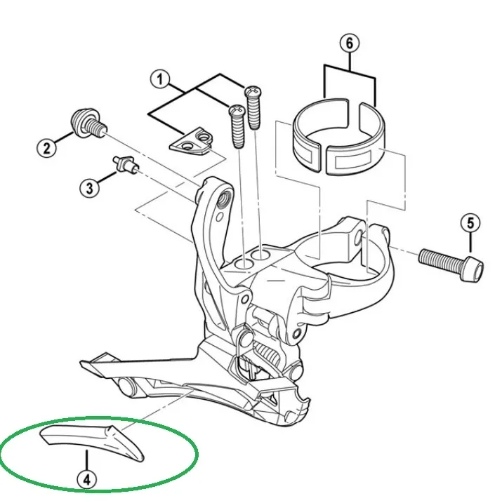 Shimano FD-6800 Framgir Glidplatta
