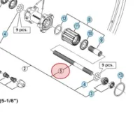 Shimano FH-5700/5600 BakStickaxel