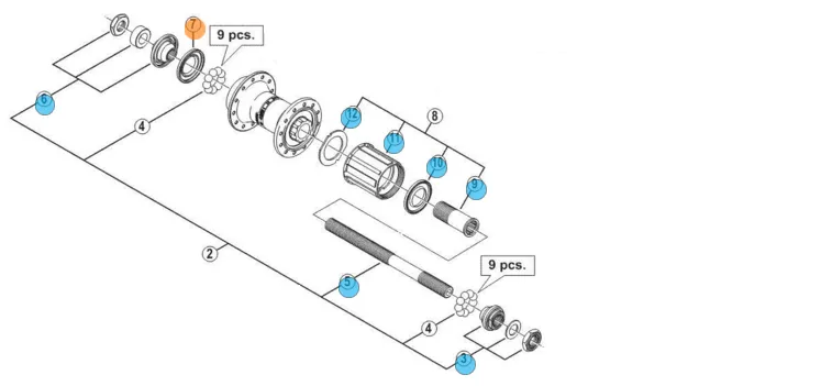 Shimano FH-M495A Vänster tätningsring