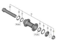 Shimano FH-MT400B Complete Hub Axle