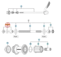 Shimano FH-RM35 vänster Konus Shimano FH-RM35 vänster Konus