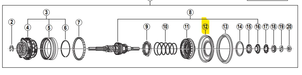 Shimano höger sida dammlock A med packning SG-S500