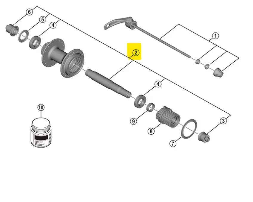 Shimano komplett navaxel till FH-MT401