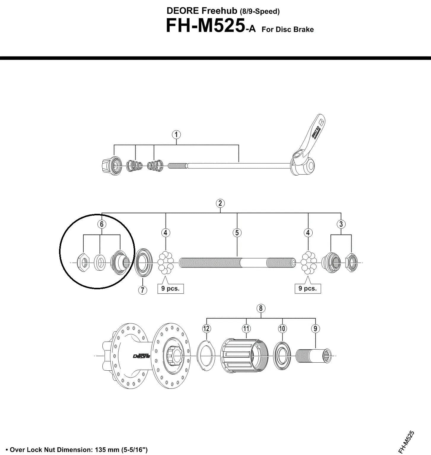 Shimano m529 konus bakhjul vänster