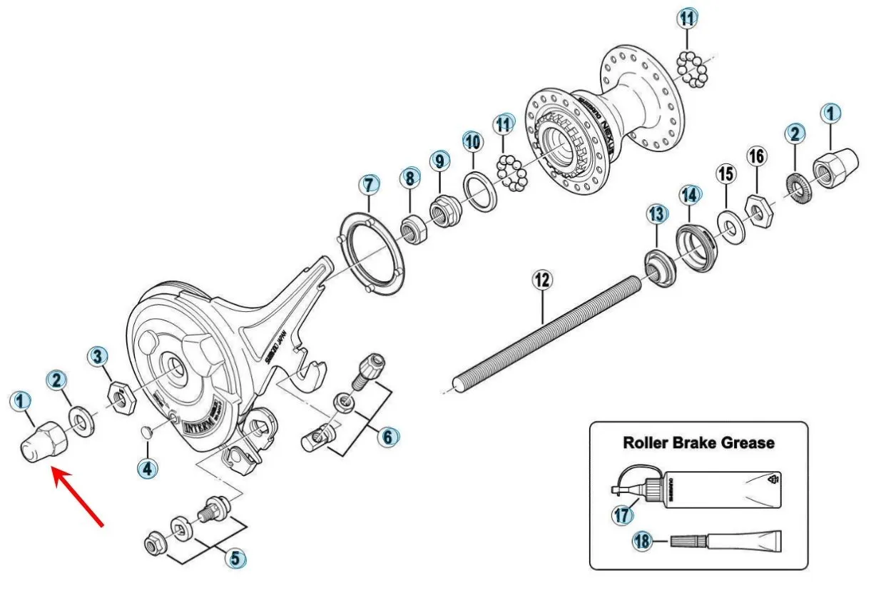 Shimano mutter M9 HB-IM40