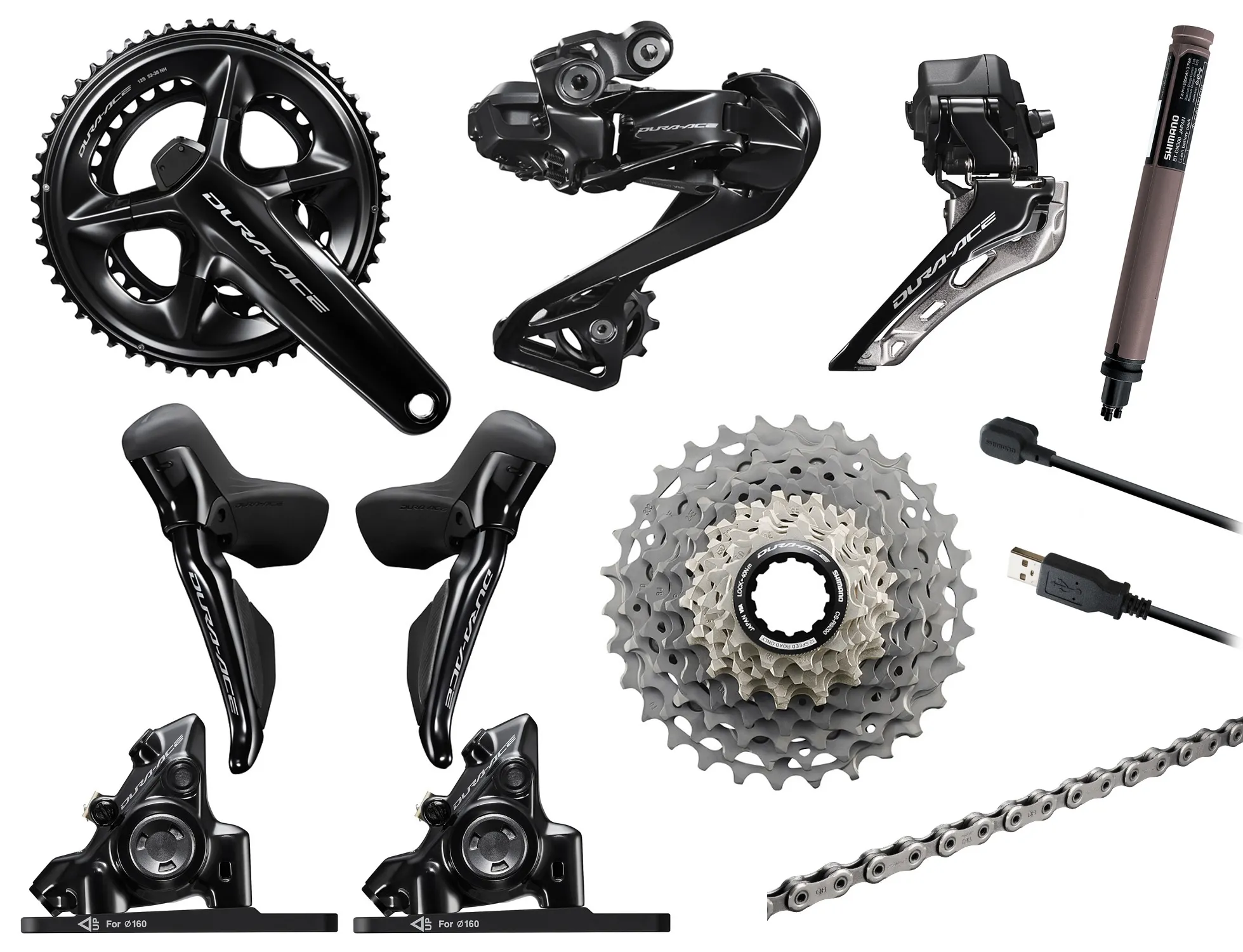 Shimano R9270 Di2 12 Speed Växelgrupp 172,5mm med Wattmätare