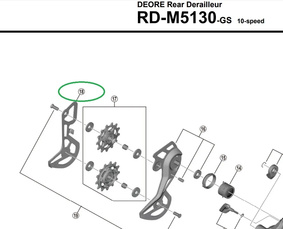 Shimano RD-M5130 Bakväxel Innerplatta