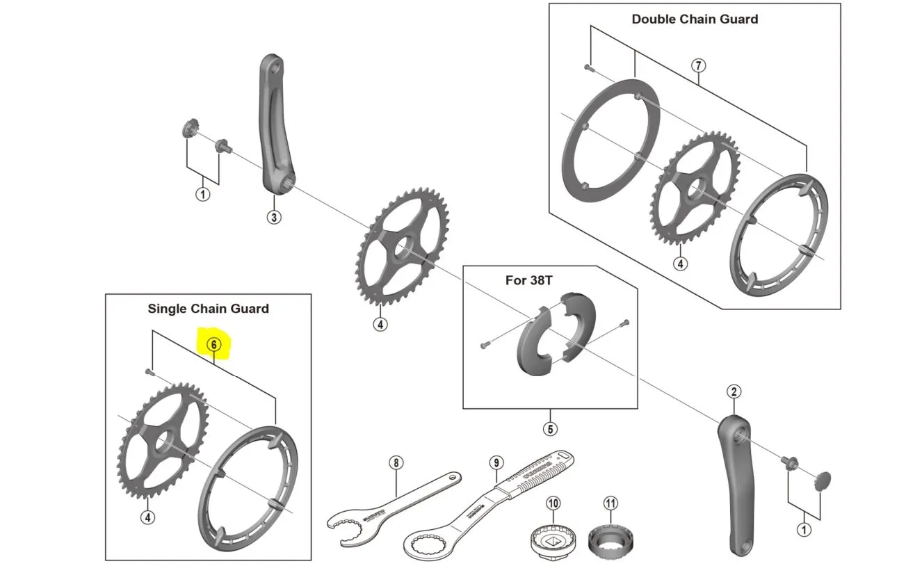 Shimano SM-CRE50 Kedjeskydd, 38