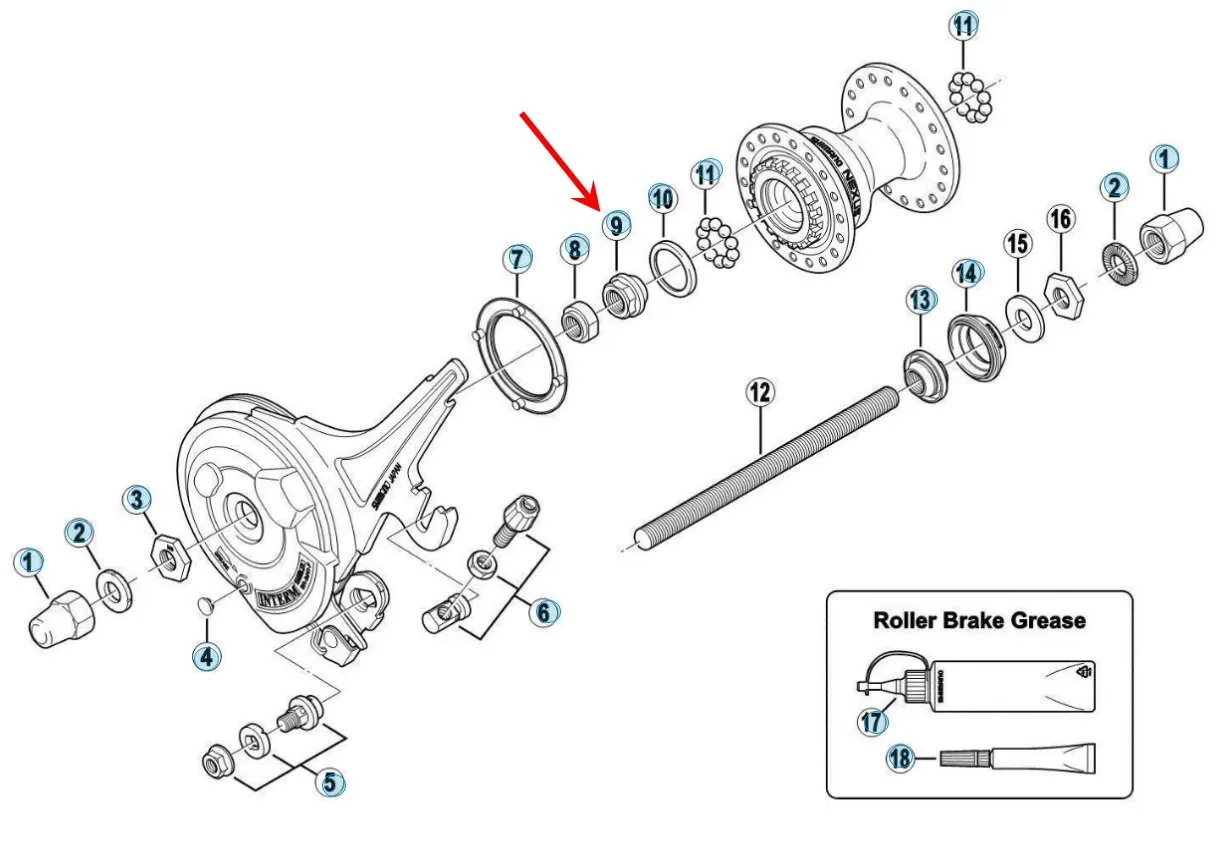 Shimano vänster konus HB-IM40 M9
