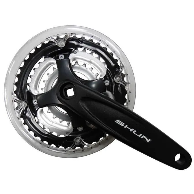 Shun Vevparti, Black / silver, 170mm, 42/34-24t Shun Vevparti, Black / silver, 170mm, 42/34-24t