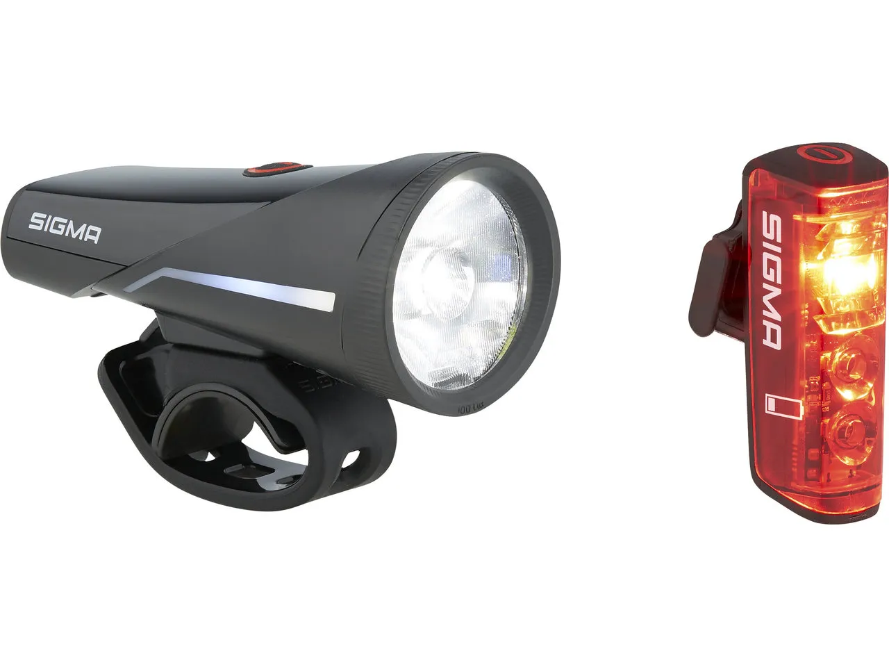 SIGMA SPORT Aura 100 Frontlicht + Blaze Link Rücklicht LED Set mit StVZO, Black, 100 Lumens SIGMA SPORT Aura 100 Frontlicht + Blaze Link Rücklicht LED Set mit StVZO, Black, 100 Lumens