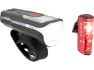SIGMA SPORT Aura 80 Frontlicht + Blaze Rücklicht mit Bremslicht LED Set mit StVZO, Black / red, One Size