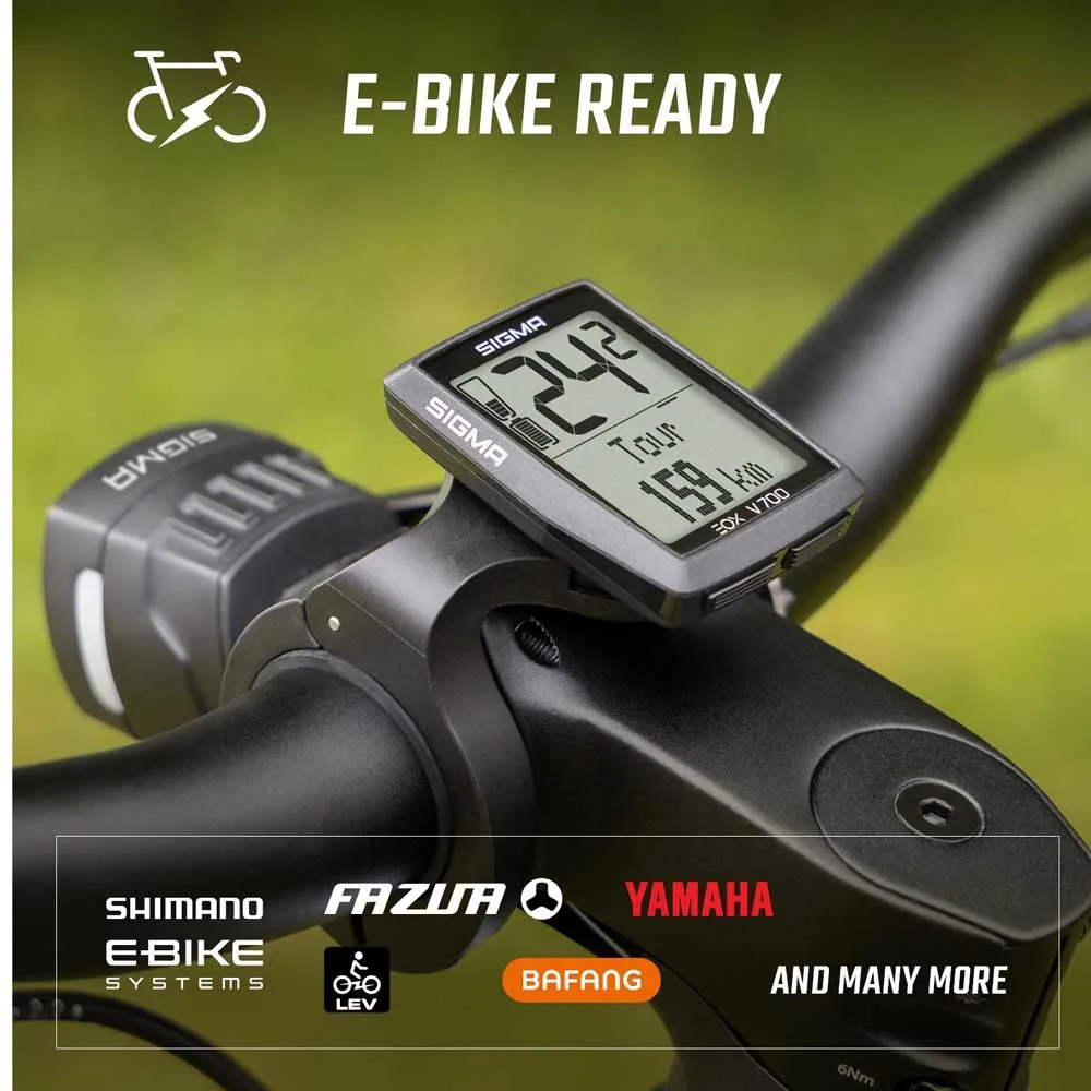 SIGMA SPORT Eox View 700 Cykeldator, Black, One Size