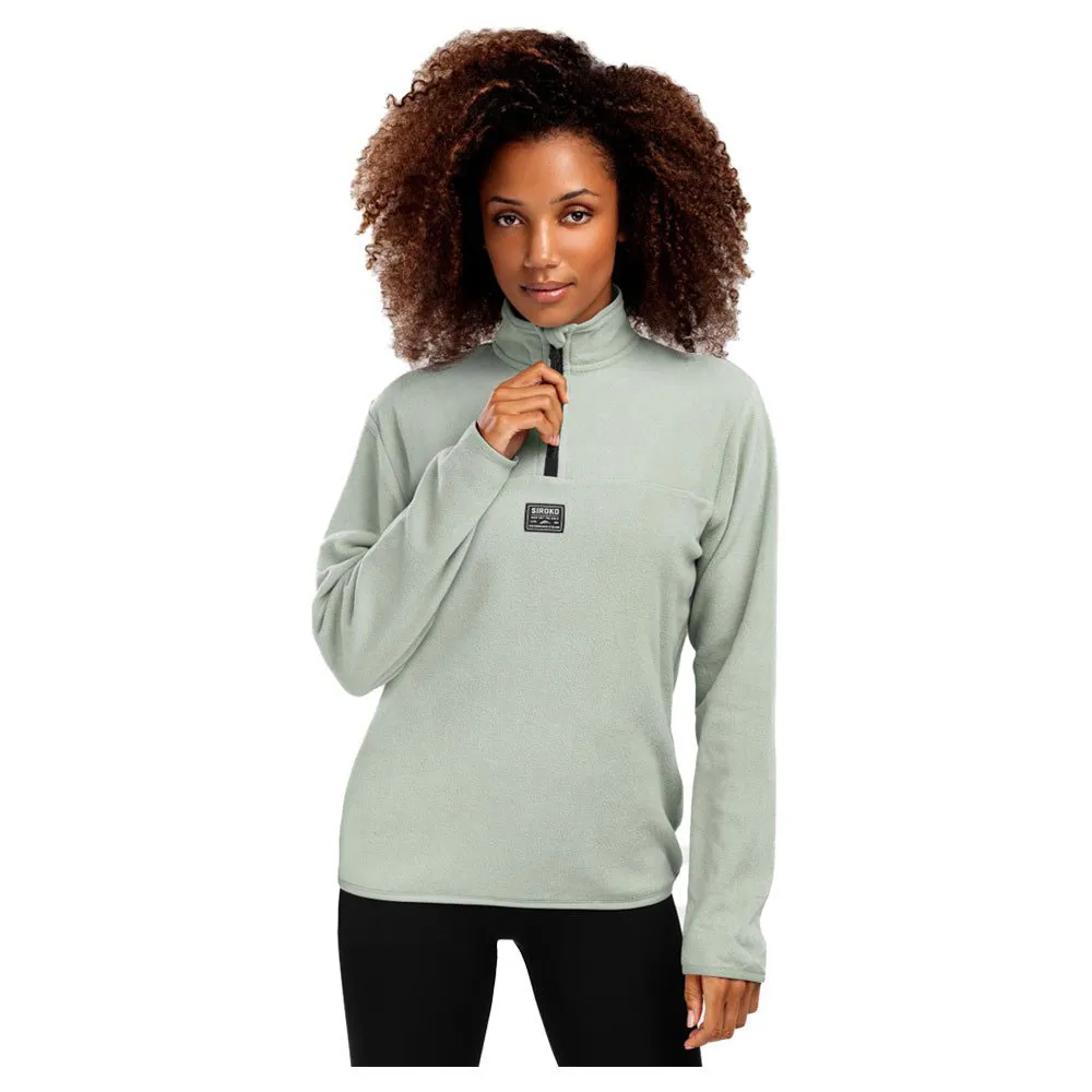 Siroko Cascade Fleece Med Halv Dragkedja, Ash green