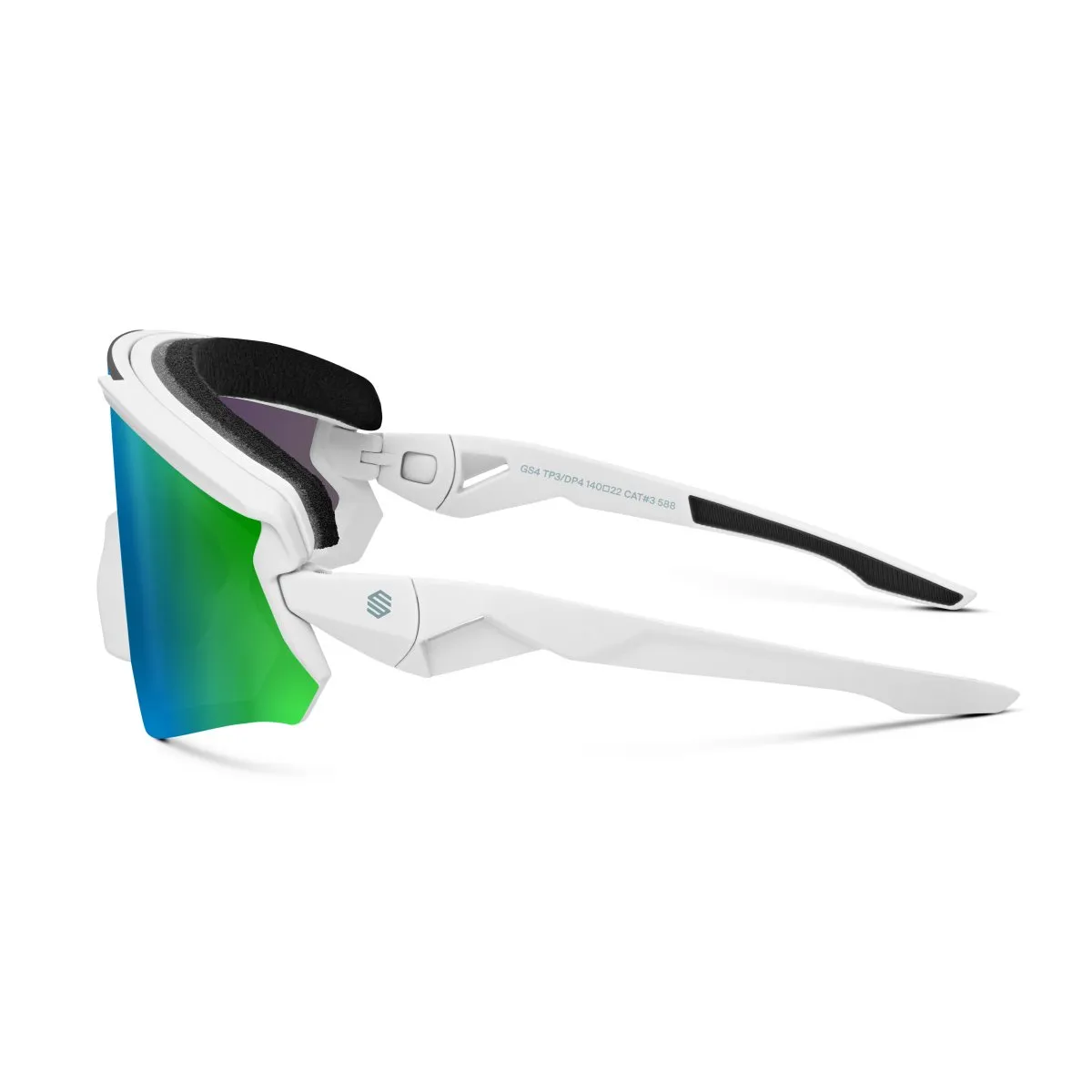 Siroko Gs4 Stein Solglasögon, White, Green Mirror/CAT3