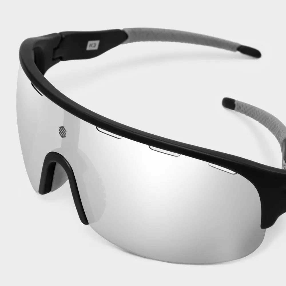 Siroko K3 The Cyclist Solglasögon, Black, Grey Mirror/CAT3