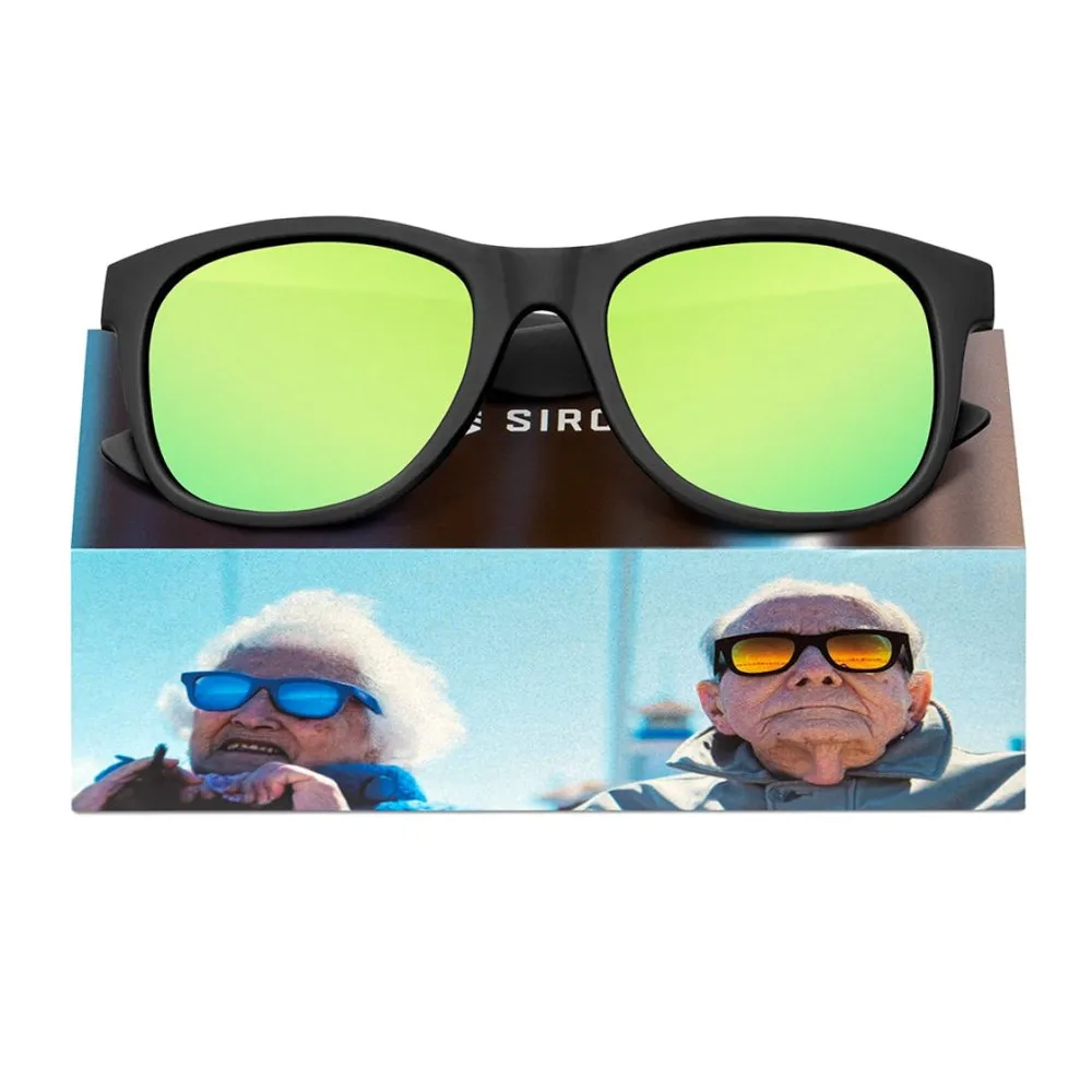 Siroko K3xs Kids Bike Lane Polariserade Solglasögon, Black / green, Green Mirror