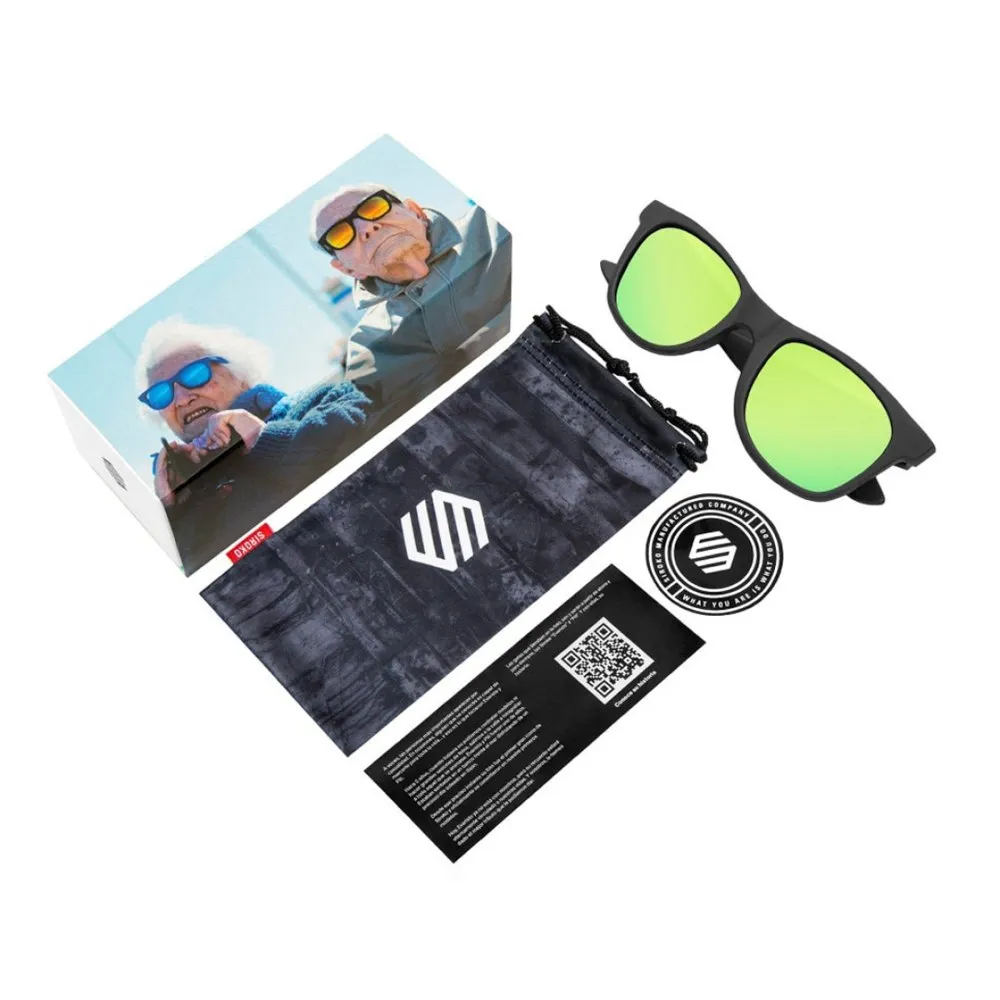 Siroko K3xs Kids Bike Lane Polariserade Solglasögon, Black / green, Green Mirror