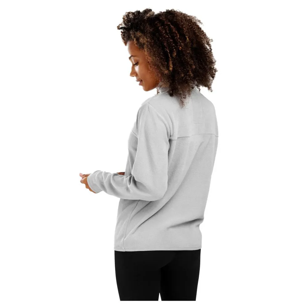 Siroko Limestone Fleece Med Halv Dragkedja, Pearl grey