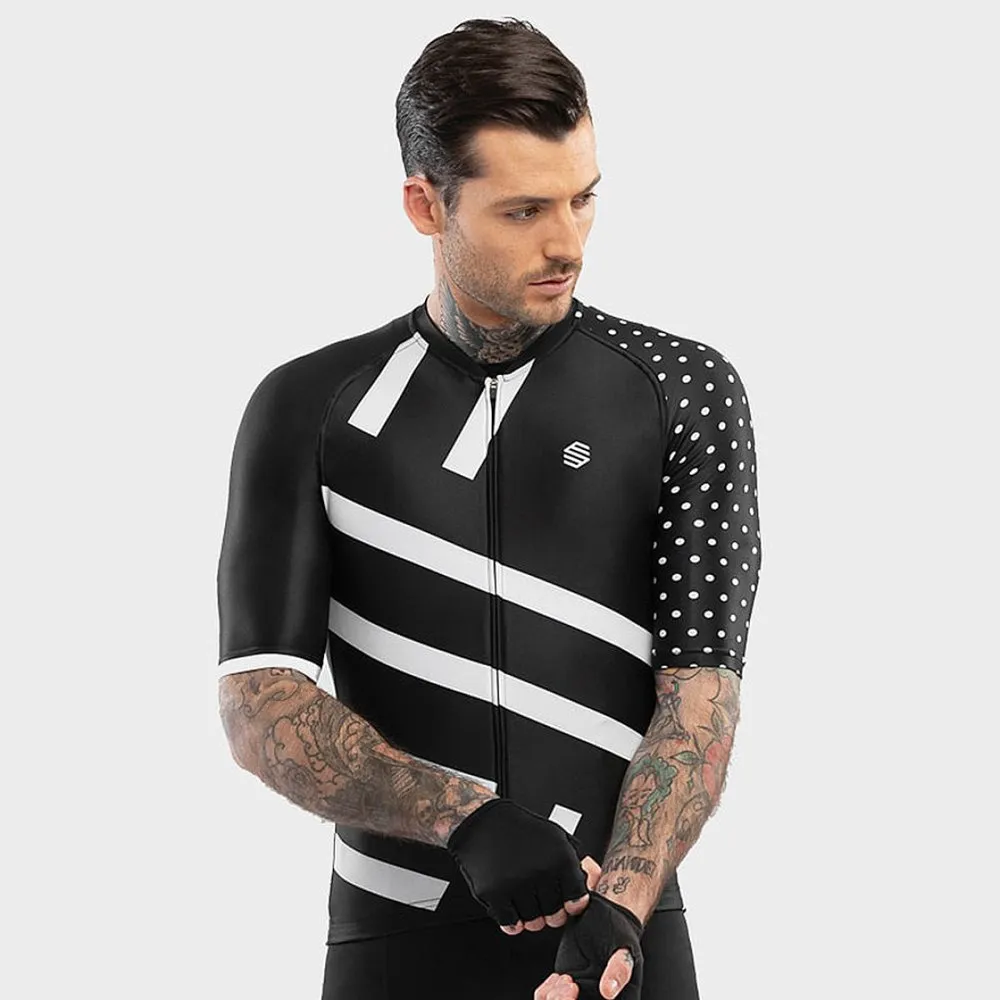 Siroko M2 Finisher Korta ärmar Cykeltröja, Black / white, XS Siroko M2 Finisher Korta ärmar Cykeltröja, Black / white, XS