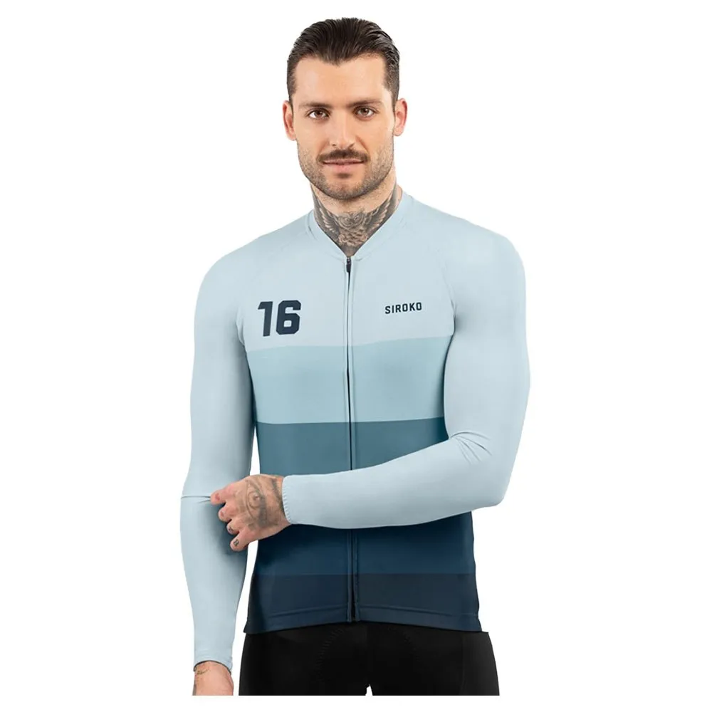 Siroko M2 Focus Långärmad Trikå, Blue / grey / white, XL