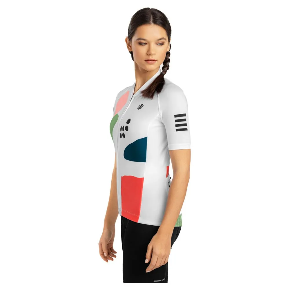 Siroko M2 Tulpen Korta ärmar Cykeltröja, White / coral, M