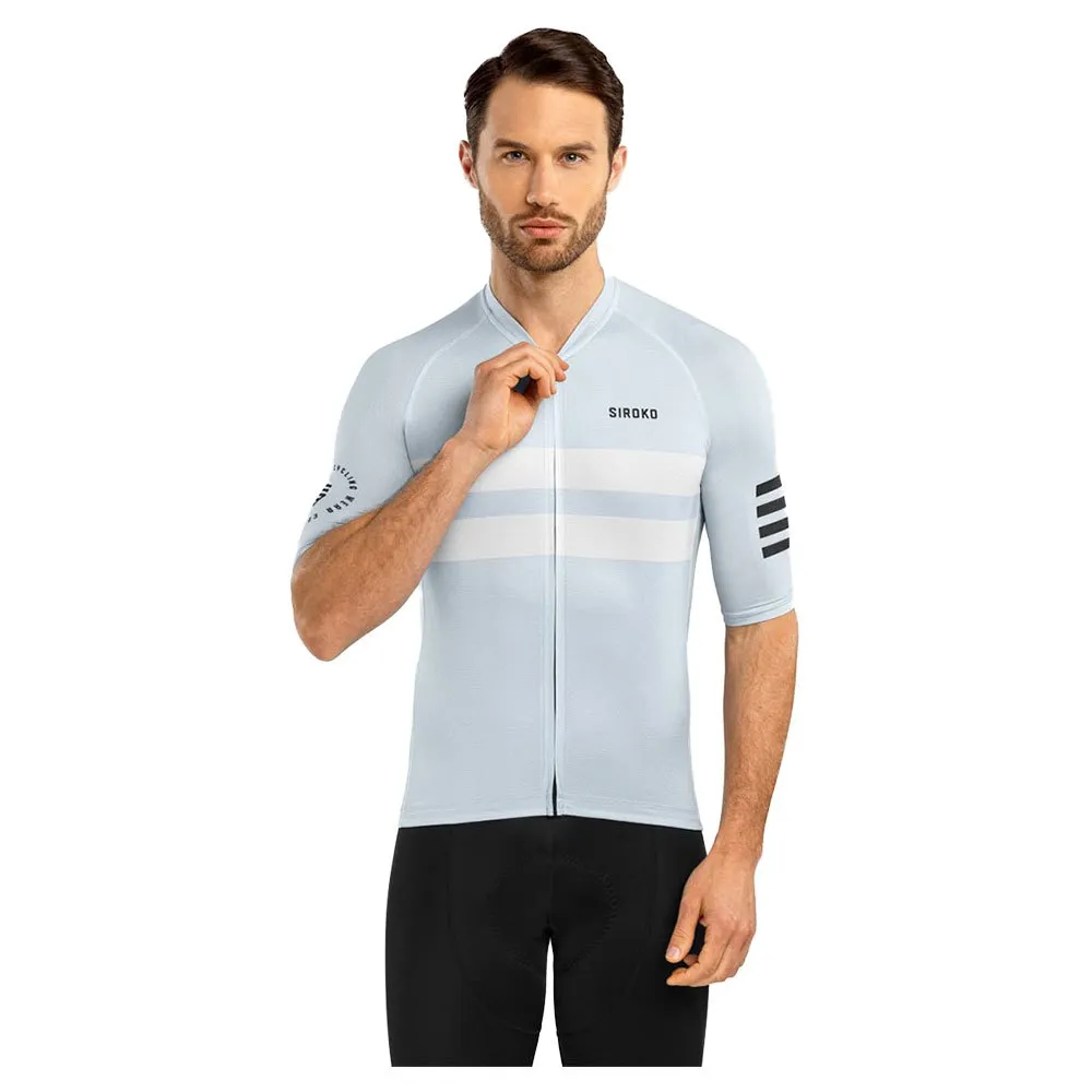 Siroko M3 Bealach Korta ärmar Cykeltröja, Light blue / white, XL Siroko M3 Bealach Korta ärmar Cykeltröja, Light blue / white, XL