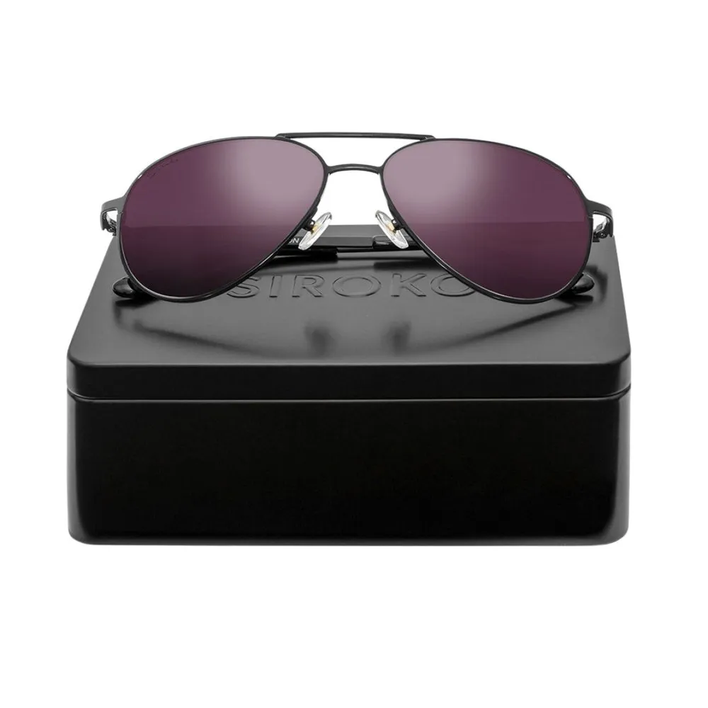 Siroko Navigli Solglasögon, Black / purple, Purple Mirror
