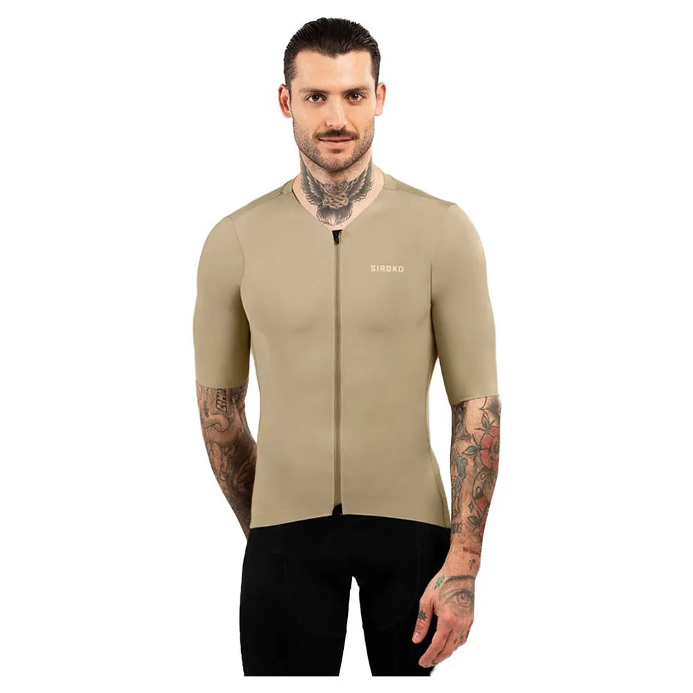 Siroko Srx Pro Somport Korta ärmar Cykeltröja, Beige, XL