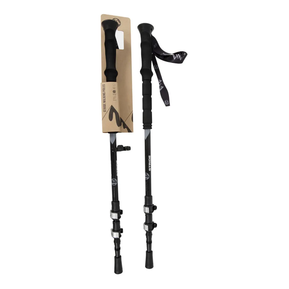 Six Peaks Stride Walking Stavar, Black, 65-135cm