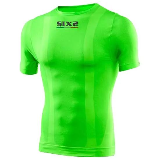 SIXS Kortärmad Baslager, Green fluo