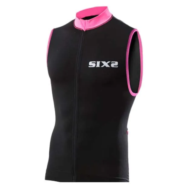 SIXS Stripes Ärmlös Cykeltröja, Black / pink, XL