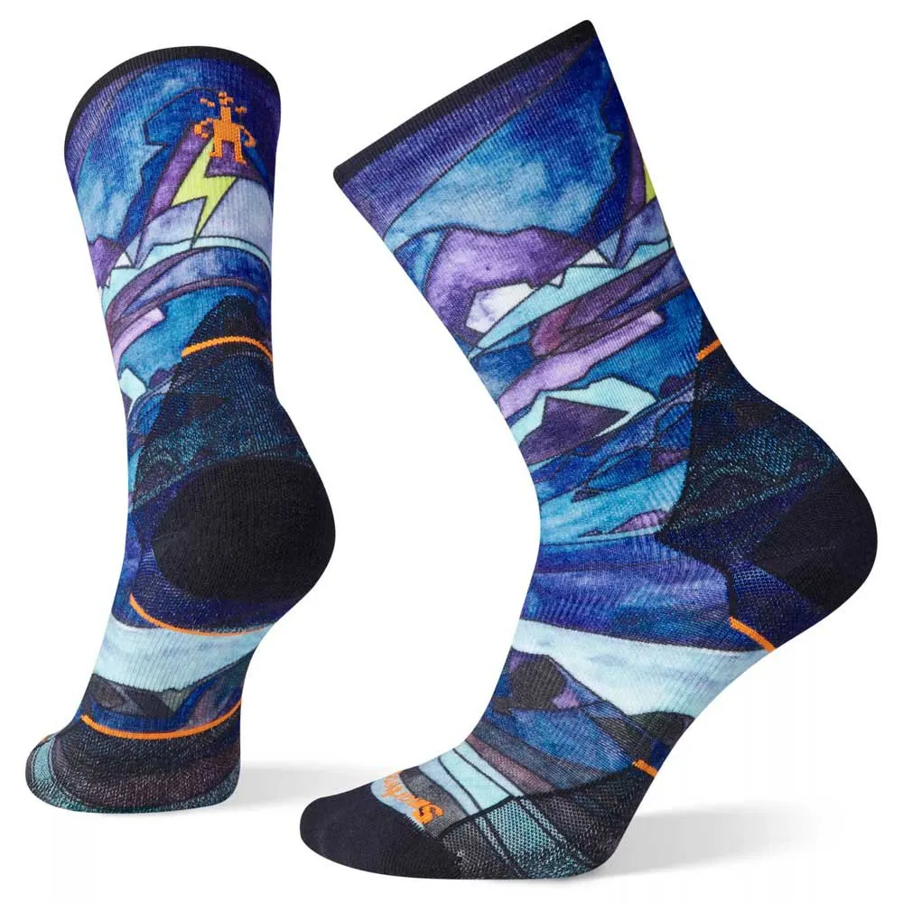 SmartWool Athlete Edition Run Print Crew Strumpor female, Multicolour