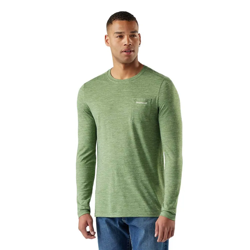 SmartWool Merino Hemp Blend Gear Up T-shirt Med Lång ärm, Fern green heather