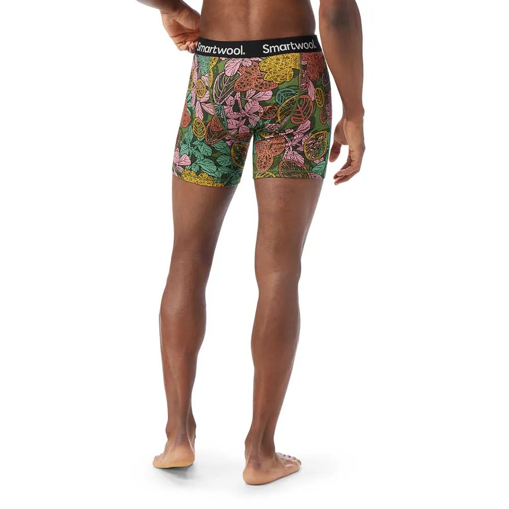 SmartWool Merino Print Boxed Boxers, Fern green aloha forest