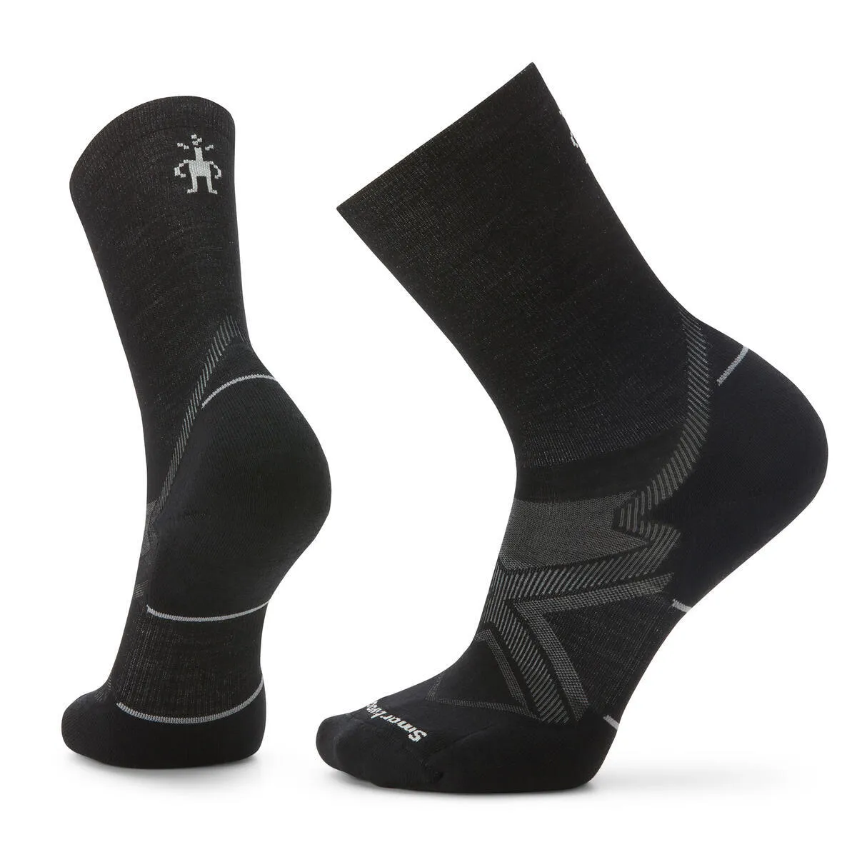 SmartWool Unisex Run Targeted Cushion Cold Weather Crew Socks, Black