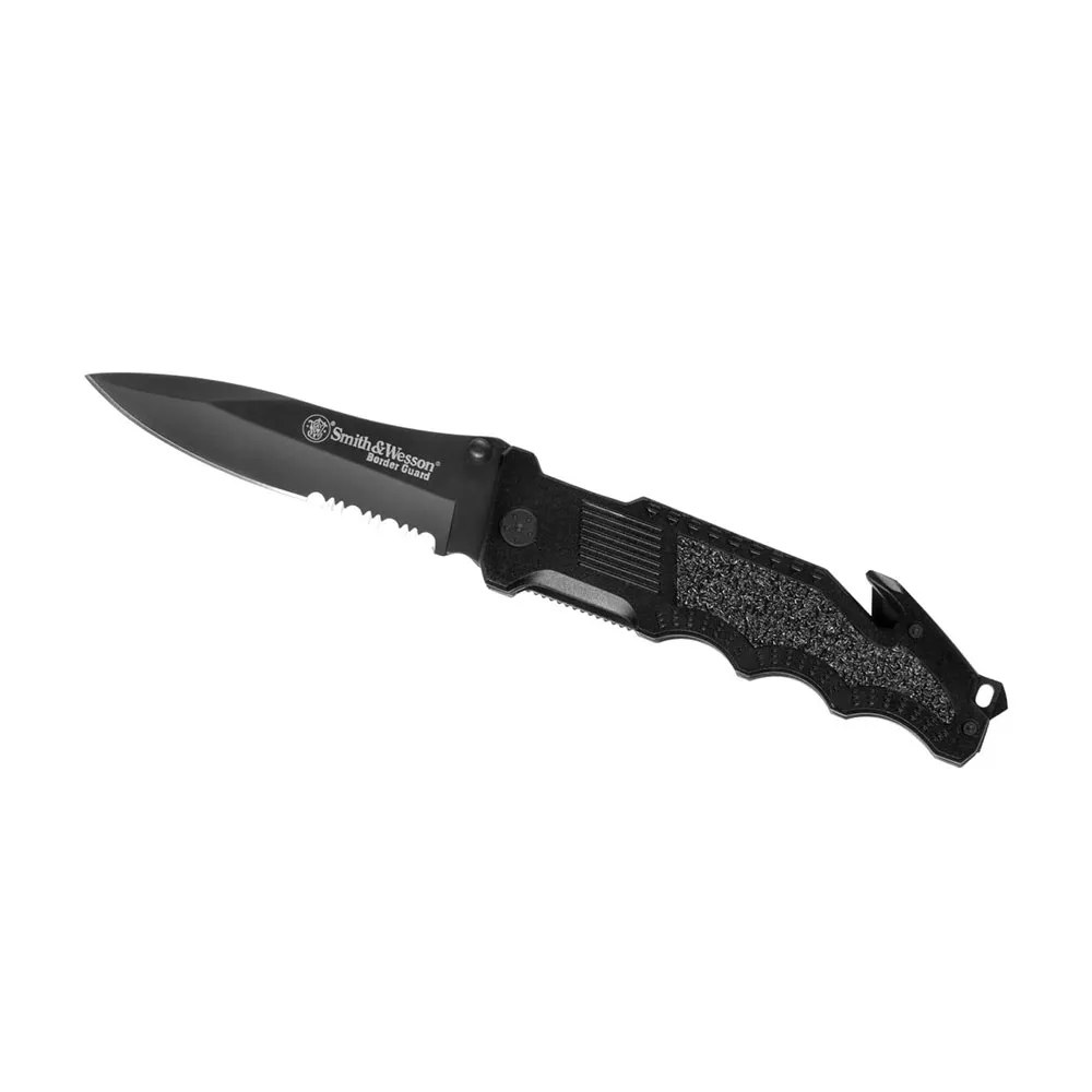 Smith Border Guard Swbg1s Serrated Folder Fickkniv, Black, One Size Smith Border Guard Swbg1s Serrated Folder Fickkniv, Black, One Size