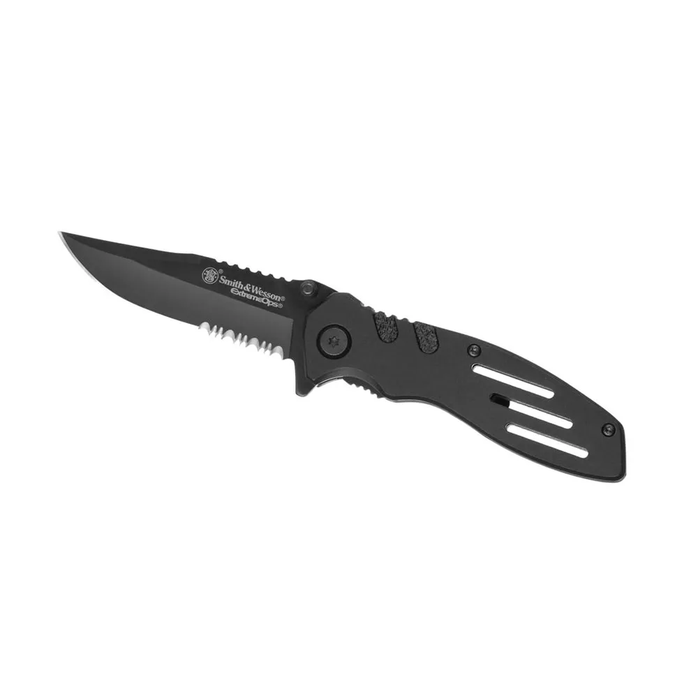 Smith Extreme Ops Swa24s Serrated Folder Fickkniv, Black, One Size Smith Extreme Ops Swa24s Serrated Folder Fickkniv, Black, One Size
