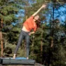 Snap Climbing Crop Hemp T-shirt Med Korta ärmar, Terracota