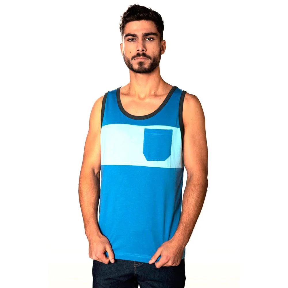 Snap Climbing Two-colored Pocket ärmlös T-shirt, Steel blue