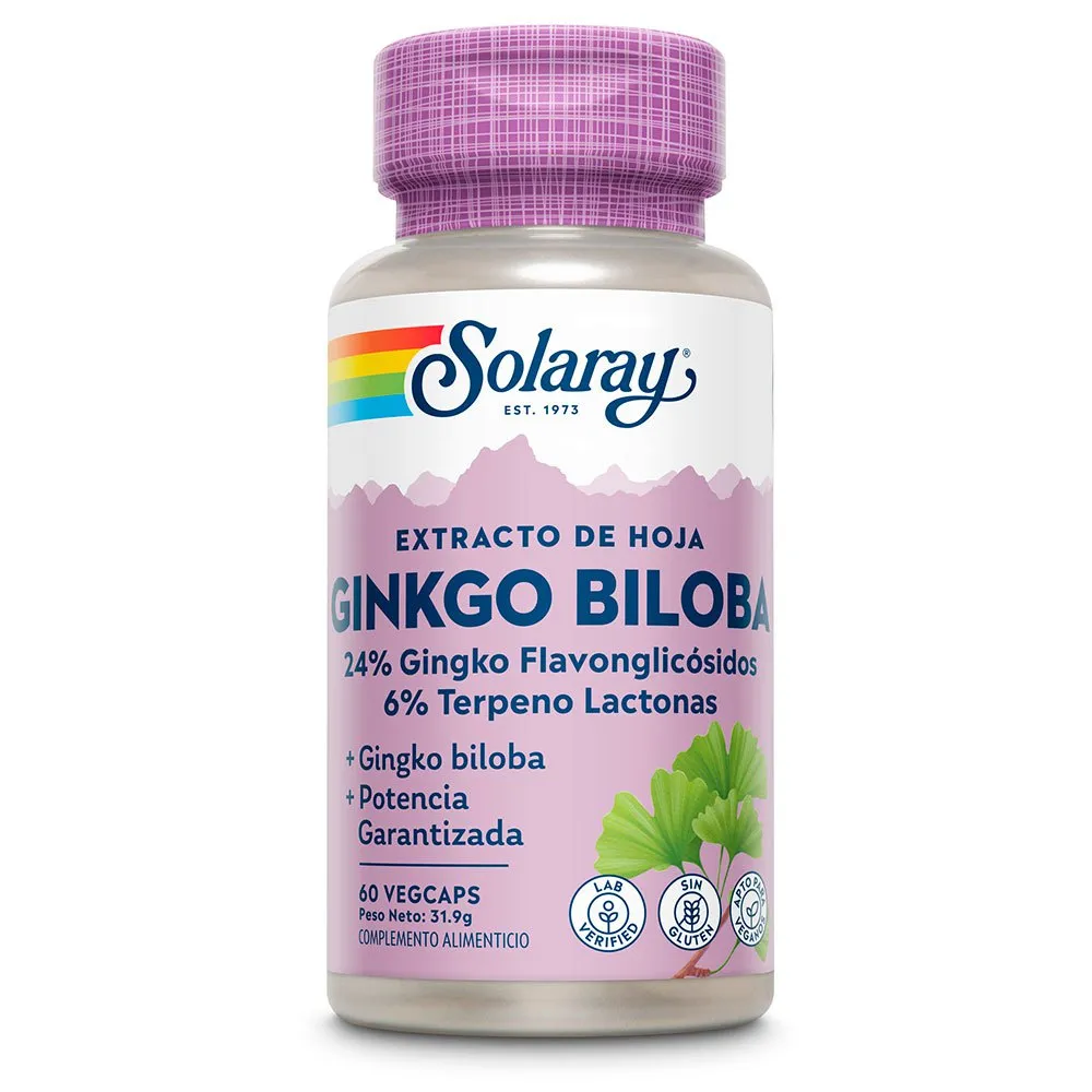 Solaray Ginkgo Biloba 60mg Kapslar 60 Enheter, Lila, One Size