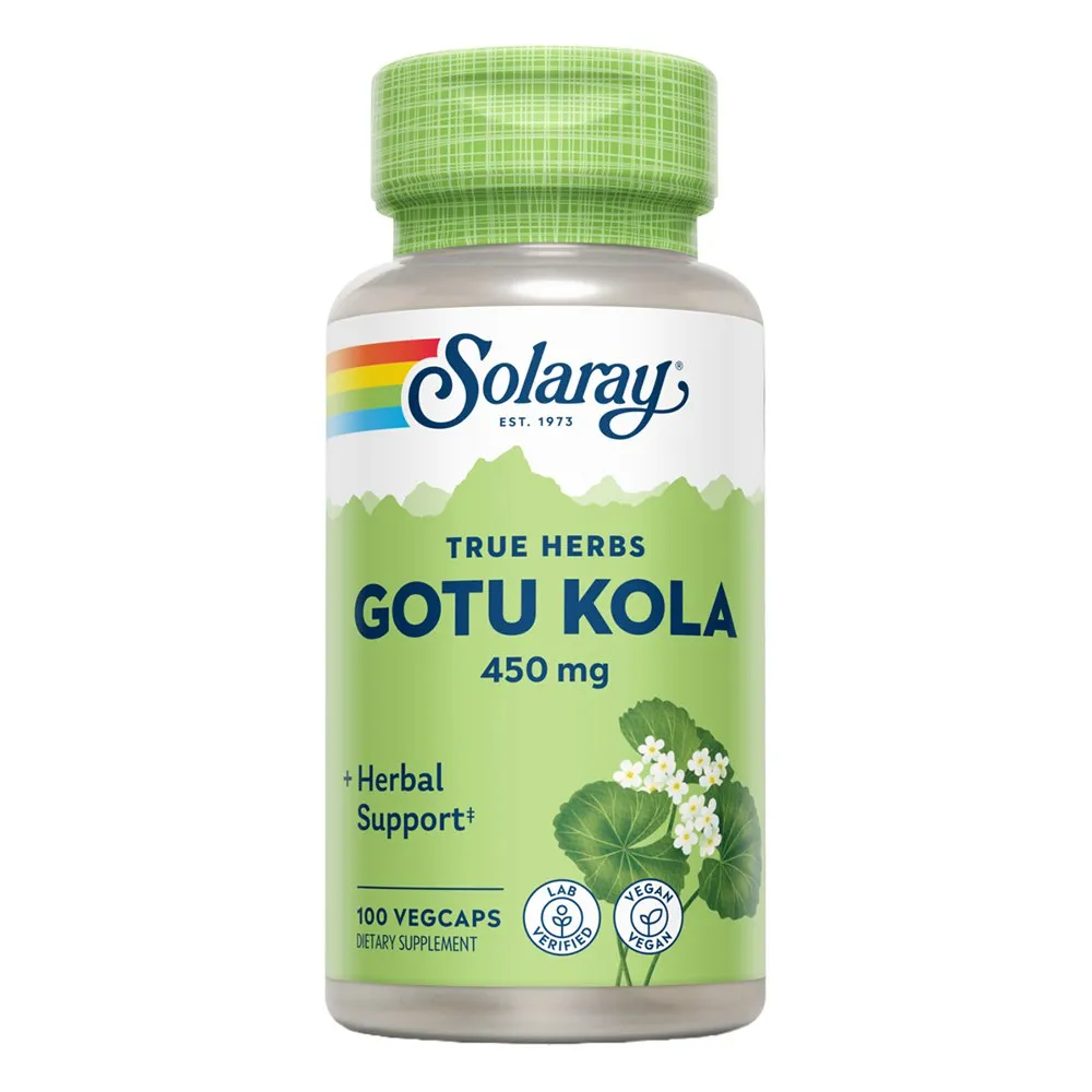 Solaray Gotu Kola 450mg Kapslar 100 Enheter, Multicolour, One Size