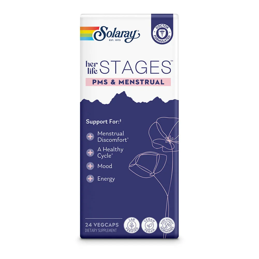 Solaray Menstrual Stages Kapslar 24 Enheter, White / silver, One Size