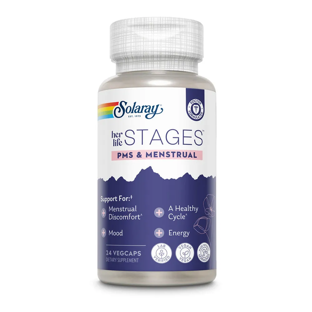Solaray Menstrual Stages Kapslar 24 Enheter, White / silver, One Size