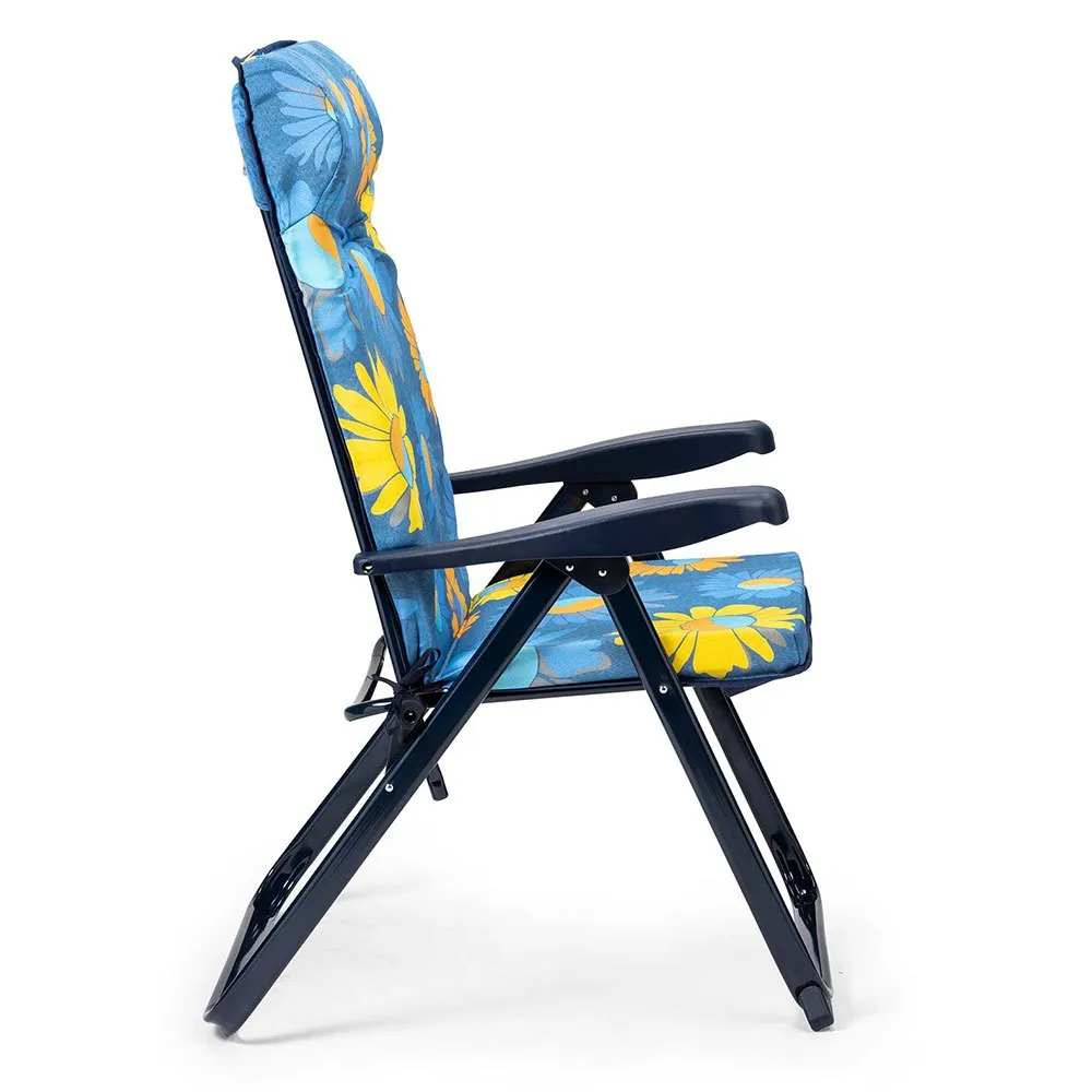 Solenny Fällbar Fåtölj Med 6 Lägen 114x7x2 Cm unisex, Blue / yellow, One Size