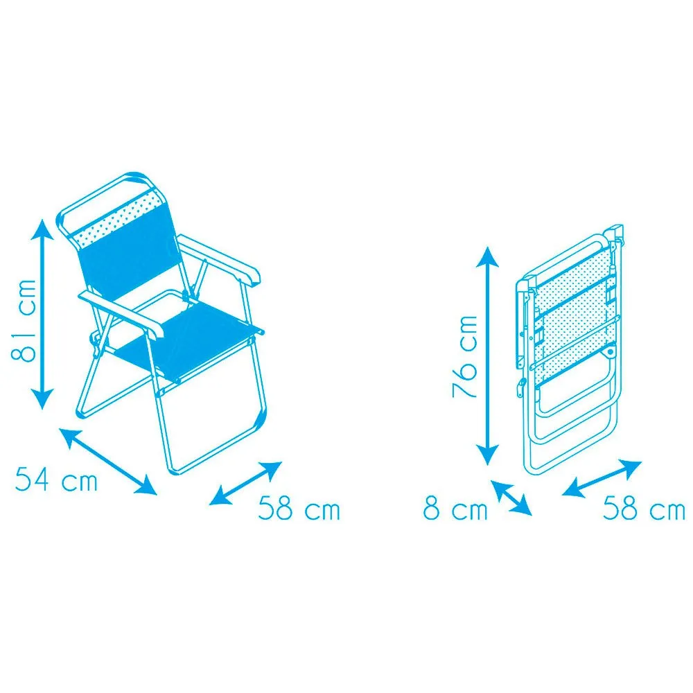 Solenny Fällbar Stol I Aluminium 81x54x58 Cm unisex, Blue, One Size
